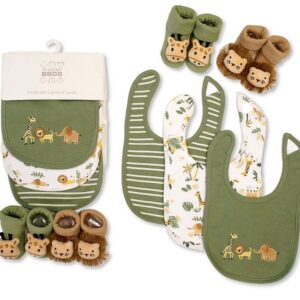 Baby Boys Bib Socks Set Safari