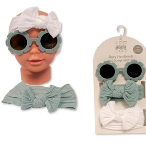Buy Baby Girls 2 Headbands And Sunglasses Sage Online In Uk