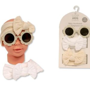 Buy Baby Girls 2 Headbands And Sunglasses Taupe Online In Uk
